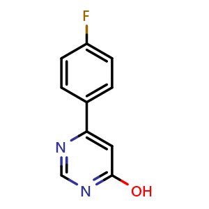 Chemical structure of 6-(4-fluorophenyl)pyrimidin-4-ol , CAS 85979-57-3, AChemBlock L18651