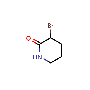 Chemical structure of 3-bromopiperidin-2-one , CAS 34433-86-8, AChemBlock L18696
