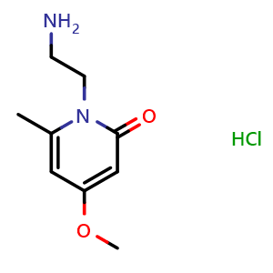 Chemical structure of 1-(2-aminoethyl)-4-methoxy-6-methyl-1,2-dihydropyridin-2-one hydrochloride , CAS 1949816-44-7, AChemBlock L18735
