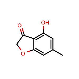 Chemical structure of 4-Hydroxy-6-methyl-1-benzofuran-3(2H)-one , CAS 929339-01-5, AChemBlock L18769