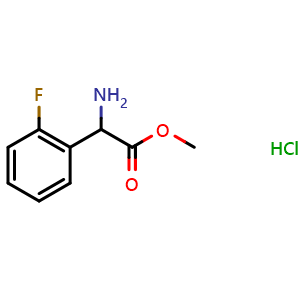 Chemical structure of methyl amino(2-fluorophenyl)acetate hydrochloride , CAS 195070-57-6, AChemBlock L18772