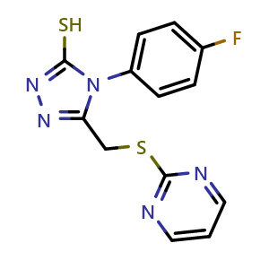 4-(4-fluorophenyl)-5-[(pyrimidin-2-ylthio)methyl]-4{H}-1,2,4-triazole-3-thiol