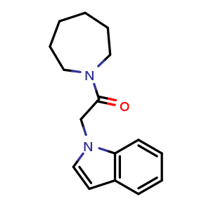 Chemical structure of 1-(2-azepan-1-yl-2-oxoethyl)-1H-indole , CAS 754235-39-7, AChemBlock L18853
