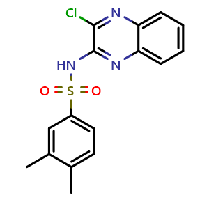 Chemical structure of N-(3-chloroquinoxalin-2-yl)-3,4-dimethylbenzenesulfonamide , CAS 1949816-27-6, AChemBlock L18857