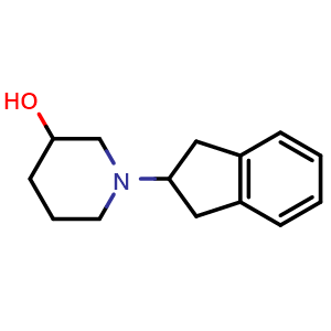 Chemical structure of 1-(2,3-dihydro-1H-inden-2-yl)piperidin-3-ol , CAS 60612-74-0, AChemBlock L18887