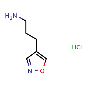 Chemical structure of 3-(1,2-oxazol-4-yl)propan-1-amine hydrochloride , CAS 1949836-76-3, AChemBlock L18956