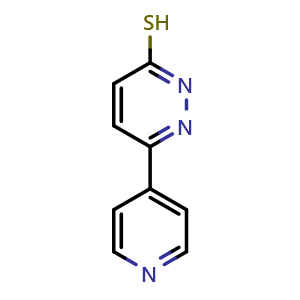 Chemical structure of 6-(pyridin-4-yl)pyridazine-3-thiol , CAS 1286720-21-5, AChemBlock L18974