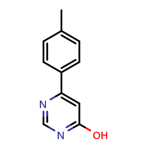 Chemical structure of 6-(4-methylphenyl)pyrimidin-4-ol , CAS 896938-88-8, AChemBlock L18994