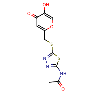 N-(5-(((5-hydroxy-4-oxo-4H-pyran-2-yl)methyl)thio)-1,3,4-thiadiazol-2-yl)acetamide