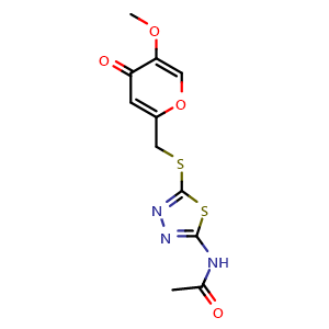 N-(5-(((5-methoxy-4-oxo-4H-pyran-2-yl)methyl)thio)-1,3,4-thiadiazol-2-yl)acetamide