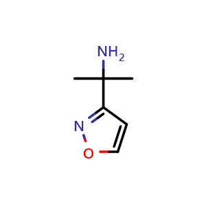Chemical structure of 2-(1,2-oxazol-3-yl)propan-2-amine , CAS 1401526-13-3, AChemBlock L19055
