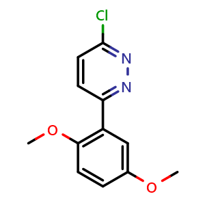 Chemical structure of 3-chloro-6-(2,5-dimethoxyphenyl)pyridazine , CAS 1105194-50-0, AChemBlock L19056