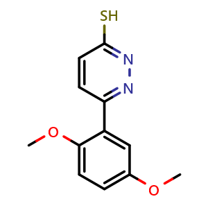 Chemical structure of 6-(2,5-dimethoxyphenyl)pyridazine-3-thiol , CAS 1226273-86-4, AChemBlock L19071