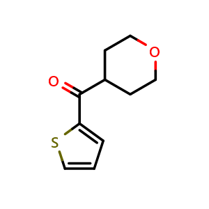 Chemical structure of (tetrahydro-2H-pyran-4-yl)(thiophen-2-yl)methanone , CAS 1344015-93-5, AChemBlock L19080