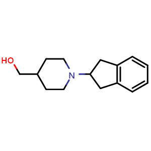 Chemical structure of (1-(2,3-dihydro-1H-inden-2-yl)piperidin-4-yl)methanol , CAS 1949836-87-6, AChemBlock L19097