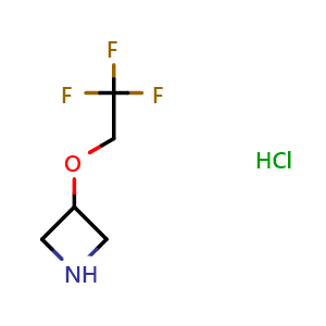 Chemical structure of 3-(2,2,2-trifluoroethoxy)azetidine hydrochloride , CAS 1332886-59-5, AChemBlock L19106