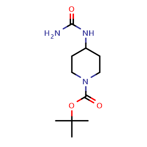 Chemical structure of tert-butyl 4-(carbamoylamino)piperidine-1-carboxylate , CAS 646071-42-3, AChemBlock L19118