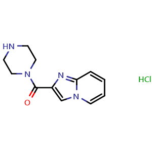 Chemical structure of 1-{imidazo[1,2-a]pyridine-2-carbonyl}piperazine hydrochloride , CAS 2034154-84-0, AChemBlock L19124