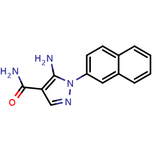 Chemical structure of 5-Amino-1-(2-naphthyl)-1H-pyrazole-4-carboxamide , CAS 307343-86-8, AChemBlock L19162