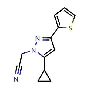 2-(5-cyclopropyl-3-(thiophen-2-yl)-1H-pyrazol-1-yl)acetonitrile