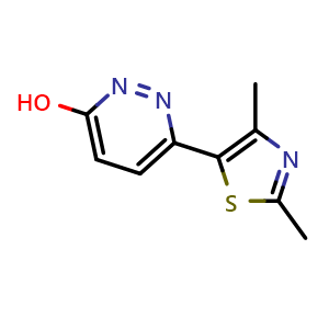 Chemical structure of 6-(2,4-dimethyl-1,3-thiazol-5-yl)pyridazin-3-ol , CAS 1105195-22-9, AChemBlock L19194