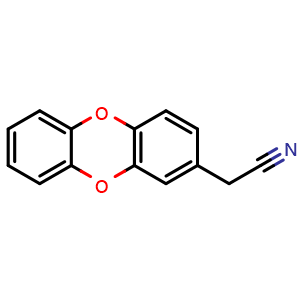 Chemical structure of 2-(oxanthren-2-yl)acetonitrile , CAS 57315-63-6, AChemBlock L19217