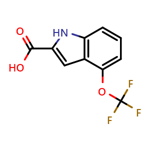 Chemical structure of 4-(trifluoromethoxy)-1H-indole-2-carboxylic acid , CAS 926208-37-9, AChemBlock L19251