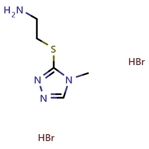 Chemical structure of {2-[(4-methyl-4H-1,2,4-triazol-3-yl)thio]ethyl}amine dihydrobromide , CAS 1351609-18-1, AChemBlock L19271