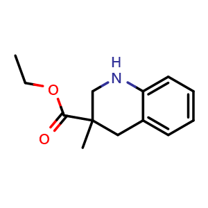 Chemical structure of Ethyl 3-methyl-1,2,3,4-tetrahydro-3-quinolinecarboxylate , CAS 1105193-12-1, AChemBlock L19283
