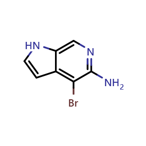 Chemical structure of 4-bromo-1H-pyrrolo[2,3-c]pyridin-5-amine , CAS 1332837-64-5, AChemBlock L19293