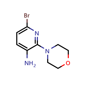 Chemical structure of 6-bromo-2-morpholin-4-ylpyridin-3-amine , CAS 220499-47-8, AChemBlock L19300