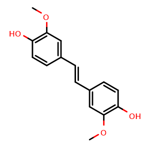 Chemical structure of 4-[(E)-2-(4-hydroxy-3-methoxyphenyl)ethenyl]-2-methoxyphenol , CAS 7329-69-3, AChemBlock L19327