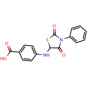 4-[(2,4-dioxo-3-phenyl-1,3-thiazolidin-5-yl)amino]benzoic acid