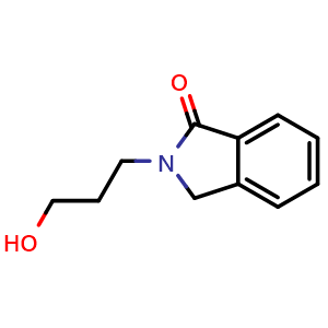 Chemical structure of 2-(3-hydroxypropyl)-2,3-dihydro-1H-isoindol-1-one , CAS 155288-39-4, AChemBlock L19450