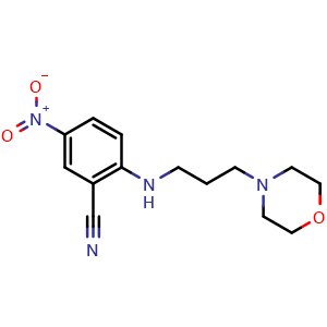 Chemical structure of 2-[(3-Morpholin-4-ylpropyl)amino]-5-nitrobenzonitrile , CAS 451459-94-2, AChemBlock L19475