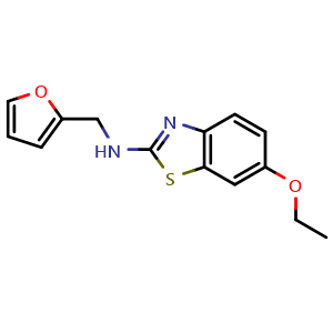 Chemical structure of 6-ethoxy-N-(furan-2-ylmethyl)benzo[d]thiazol-2-amine , CAS 1286732-80-6, AChemBlock L19478