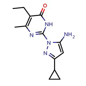 2-(5-amino-3-cyclopropyl-1H-pyrazol-1-yl)-5-ethyl-6-methylpyrimidin-4(3H)-one