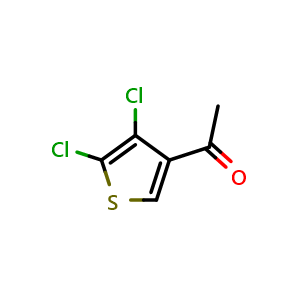 Chemical structure of 1-(4,5-dichlorothiophen-3-yl)ethan-1-one , CAS 123418-68-8, AChemBlock L19589