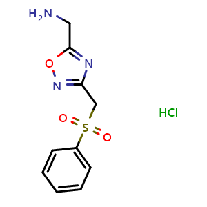 (3-((phenylsulfonyl)methyl)-1,2,4-oxadiazol-5-yl)methanamine hydrochloride