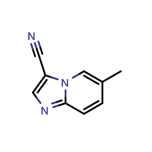 Chemical structure of 6-methylimidazo[1,2-a]pyridine-3-carbonitrile , CAS 1423032-21-6, AChemBlock L19688