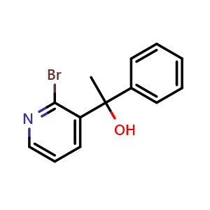 Chemical structure of 1-(2-bromopyridin-3-yl)-1-phenylethan-1-ol , CAS 1642544-74-8, AChemBlock L19705