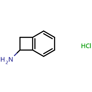 Chemical structure of bicyclo[4.2.0]octa-1(6),2,4-trien-7-amine hydrochloride , CAS 2299-00-5, AChemBlock L19725