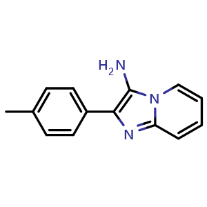 Chemical structure of 2-(4-methylphenyl)imidazo[1,2-{a}]pyridin-3-amine , CAS 80493-72-7, AChemBlock L19729