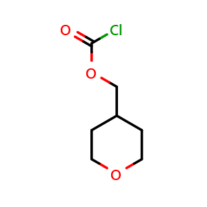 Chemical structure of oxan-4-ylmethyl chloroformate , CAS 1171967-42-2, AChemBlock L19743