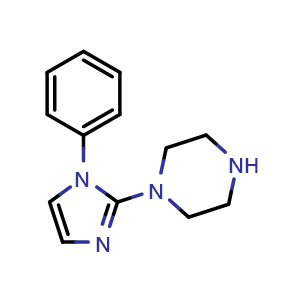 Chemical structure of 1-(1-Phenyl-1H-imidazol-2-yl)piperazine , CAS 198209-96-0, AChemBlock L19763
