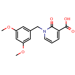 Chemical structure of 1-(3,5-Dimethoxybenzyl)-2-oxo-1,2-dihydropyridine-3-carboxylic acid , CAS 941869-34-7, AChemBlock L19767