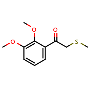 Chemical structure of 1-(2,3-dimethoxyphenyl)-2-(methylsulfanyl)ethan-1-one , CAS 1344355-79-8, AChemBlock L19786