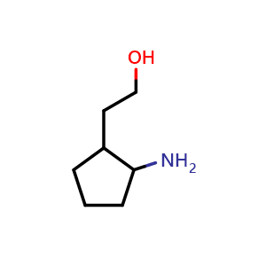 Chemical structure of 2-(2-aminocyclopentyl)ethan-1-ol , CAS 109842-93-5, AChemBlock L19791