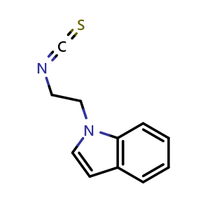 Chemical structure of 1-(2-Isothiocyanatoethyl)-1H-indole , CAS 887202-51-9, AChemBlock L19792