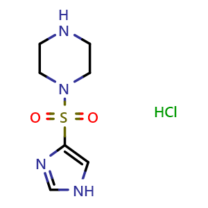 Chemical structure of 1-(1H-imidazol-4-ylsulfonyl)piperazine hydrochloride , CAS 1351611-81-8, AChemBlock L19795